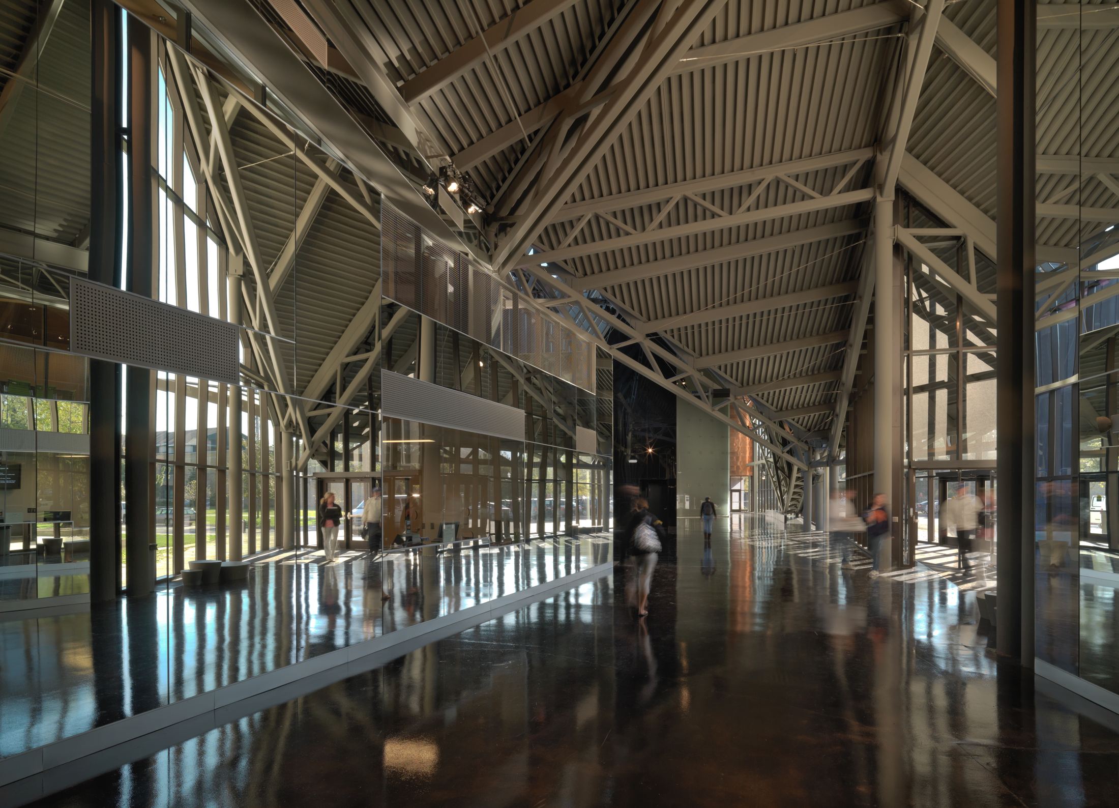 Lobby volume and exposed structure