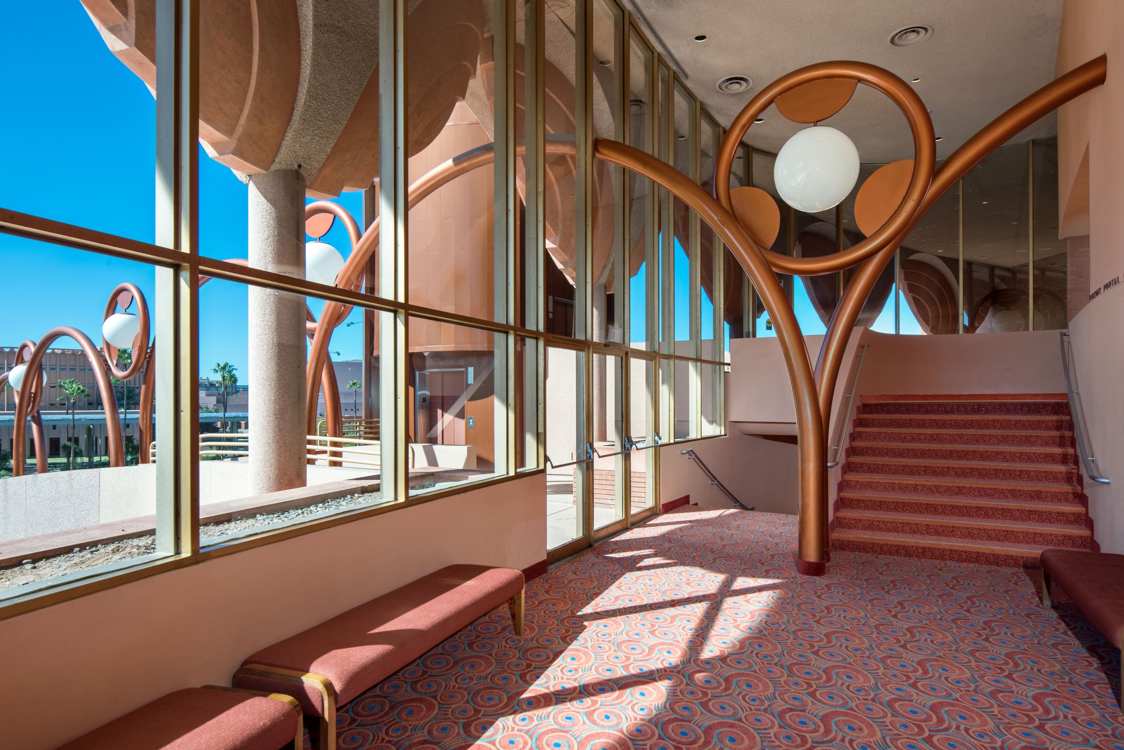 Lobby stairs and historic rhythm