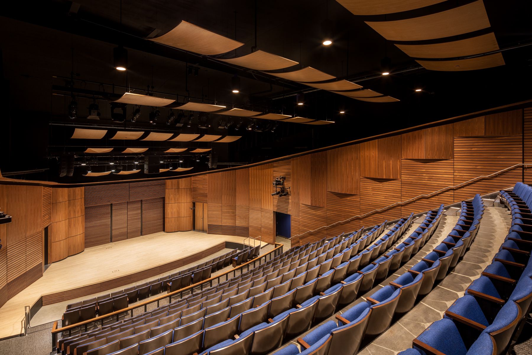 Stage lighting and audience rake