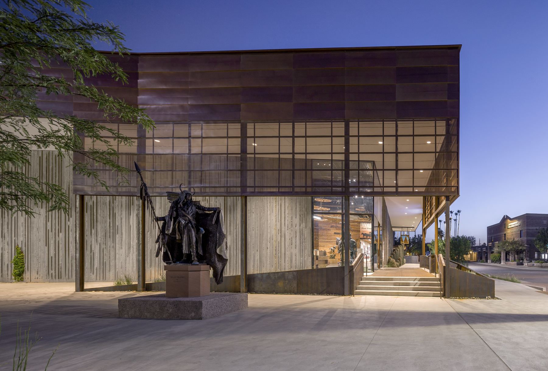 Museum exterior and public art