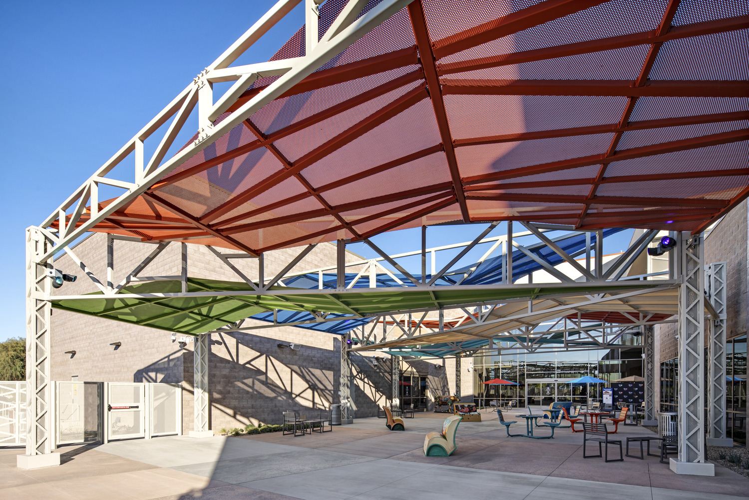 Outdoor community gathering structure